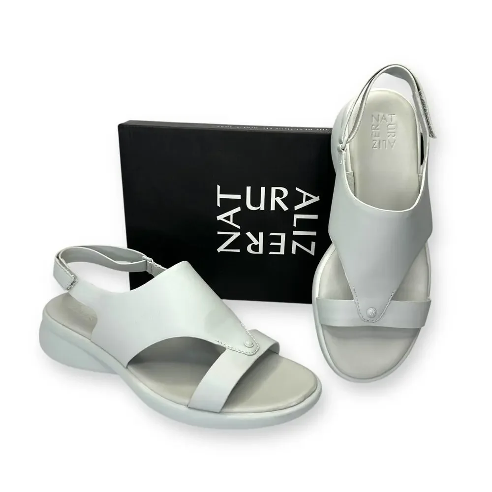 Naturalizer New Women's Lillian Round Toe Slingback Sandals Size 8.5W Mist Grey